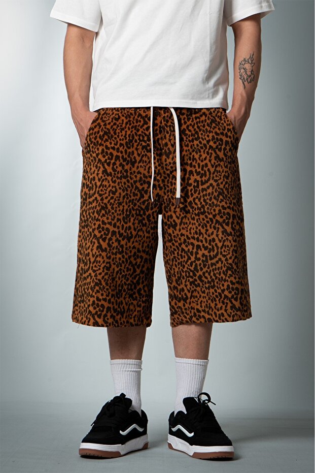 Safari Leopard Baggy Fit Men's Shorts