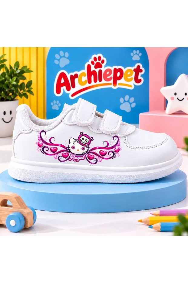 Angel Girls Printed White Band Children's Sports Shoes Sneaker
