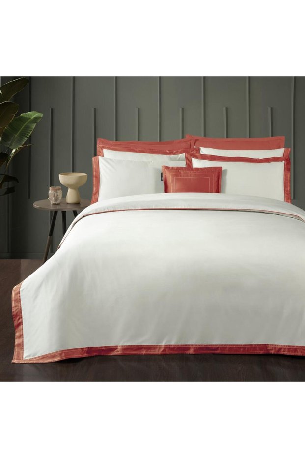 Layana Double 100% Cotton Satin "500 Tc" Duvet Cover Set-Red