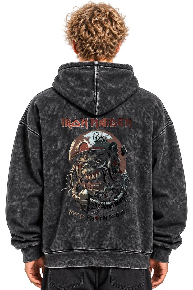 Iron Maiden Rock Metal Music Band Printed Unisex Oversize Washable Hoodie Sweatshirt