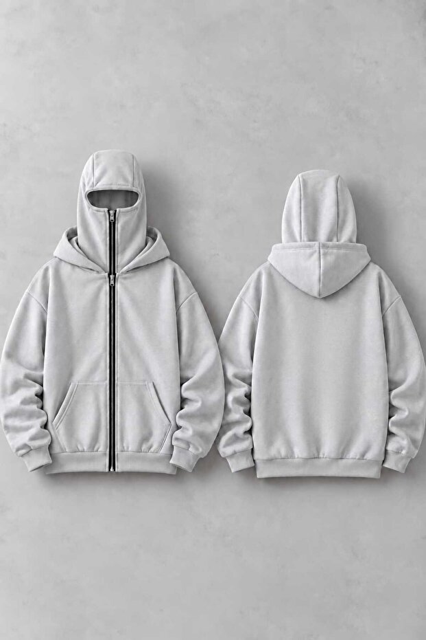 Snow Masked Ninja Unisex Sweatshirt Cardigan 2Strands Thick Fleece