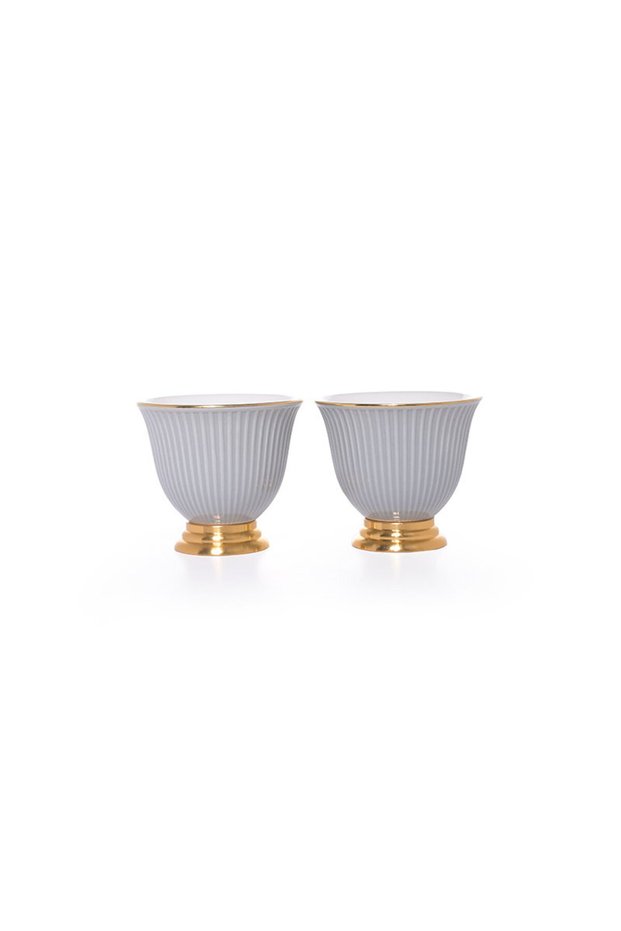 Luxury Grey Lantern Set with Gold Base