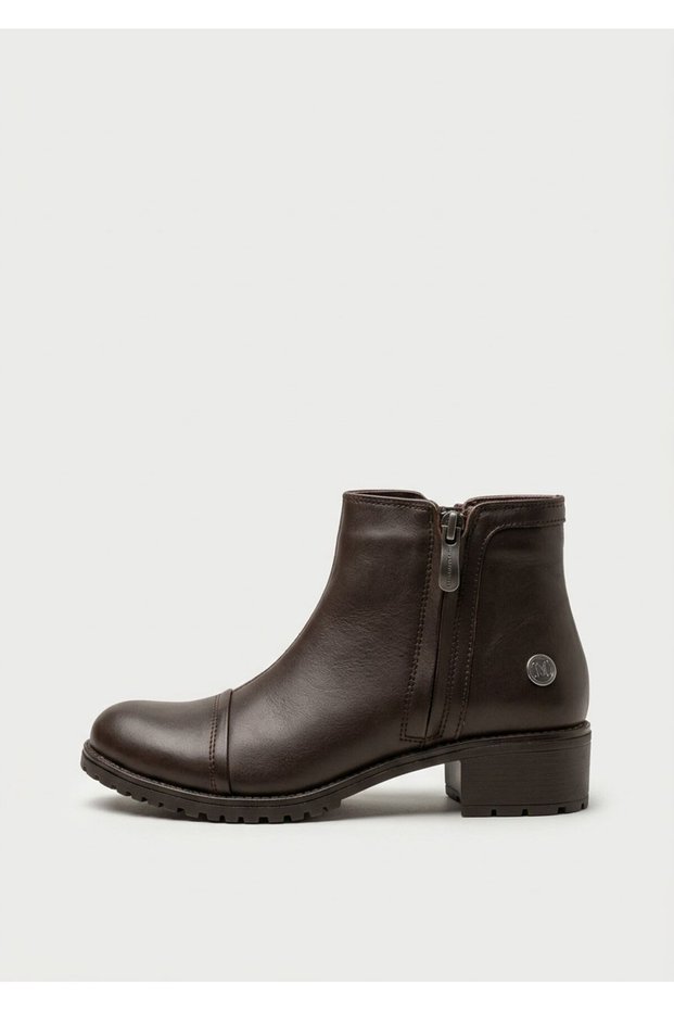 D26Kb-8280 Two Zippered Genuine Leather Boots for Women
