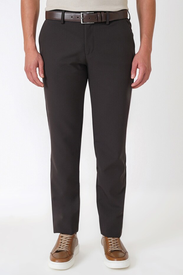 Comfort Fit Side Pocket Stretch Cotton Brown Trousers P 1234