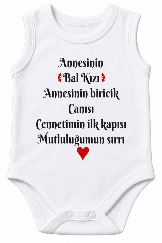 Mother's Honey Girl Written 100% Cotton Printed Baby Bodysuit Short Sleeve