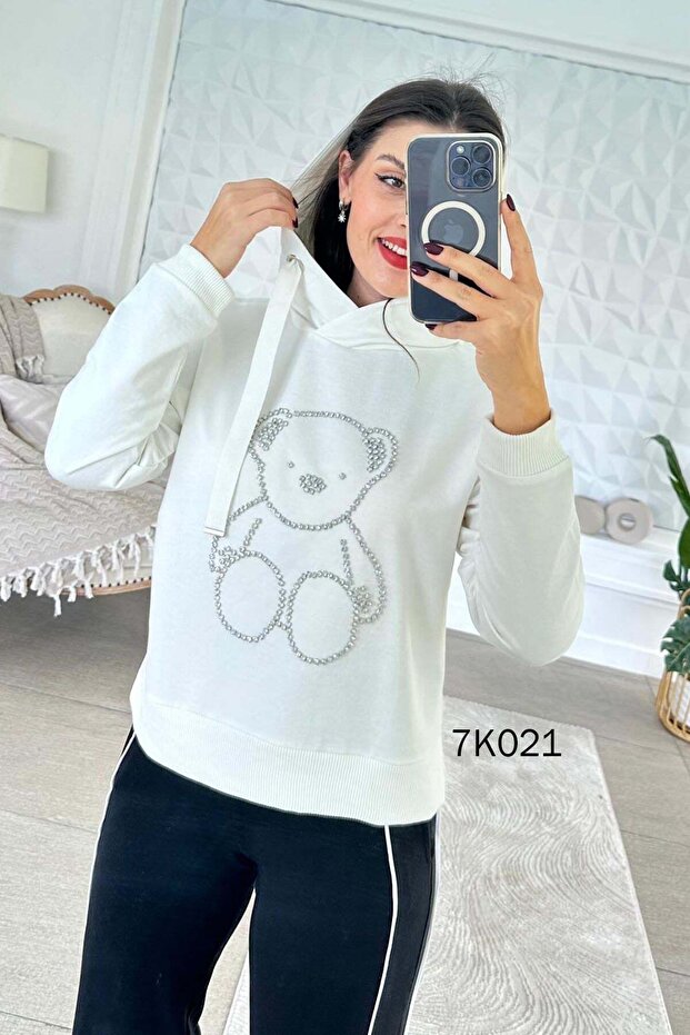 Stone Embroidered 2 Thread Sweatshirt 7K021