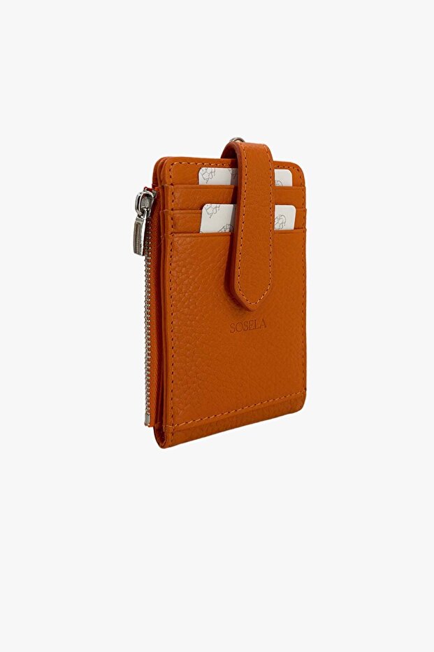 23-1045 Women's Orange Leather Wallet