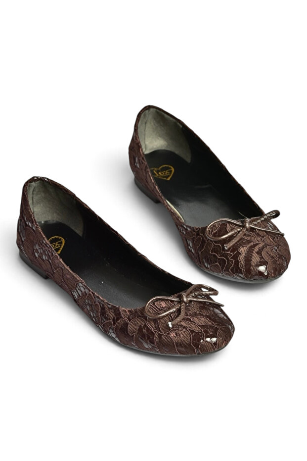 Z726243404 Brown Fabric Women's Ballerinas
