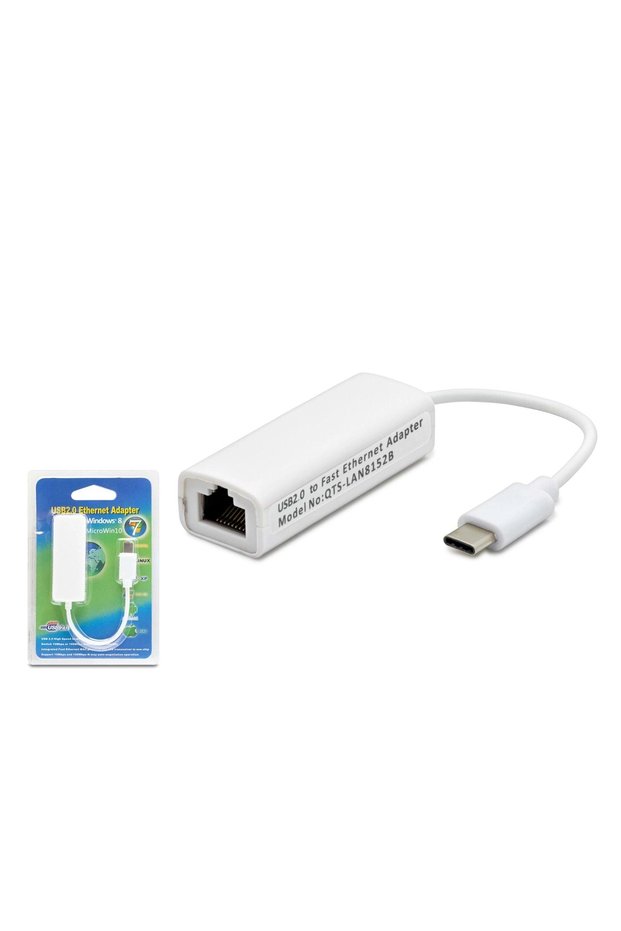 Type C USB 2.0 Ethernet Adapter 10/100 Mbps White Hdx5257