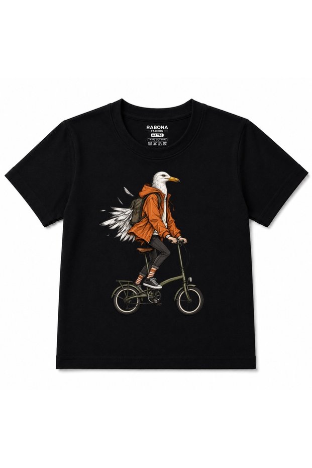 Urban Wings Bicycle Escape Graphic Kids T-Shirt