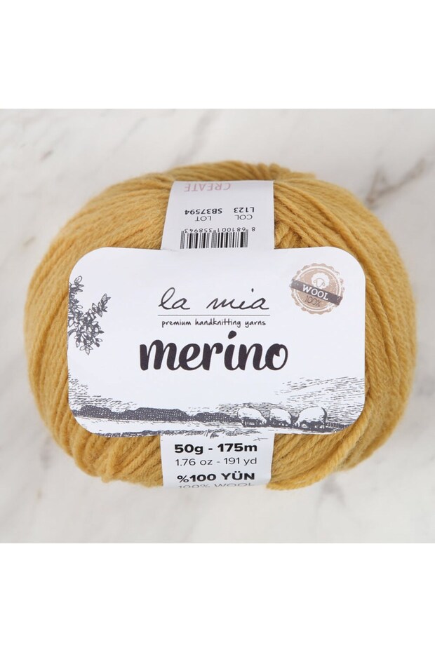 La Mia Merino Mustard Hand Knitting Lanyard - L123
