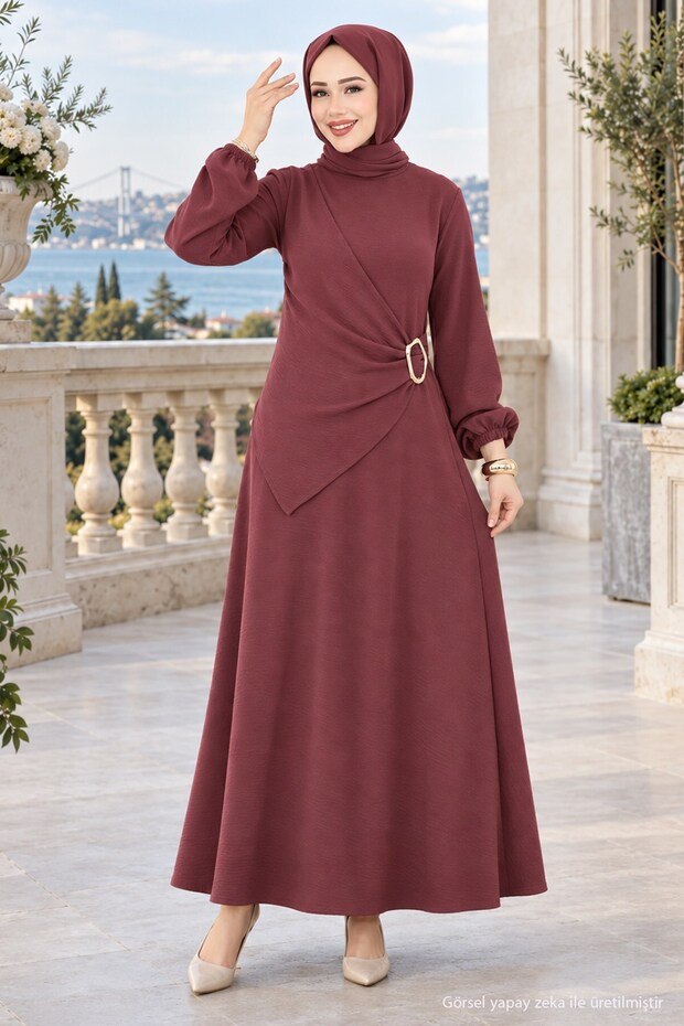 Side Buckle Ayrobin Dress Dusty Rose Hm2914
