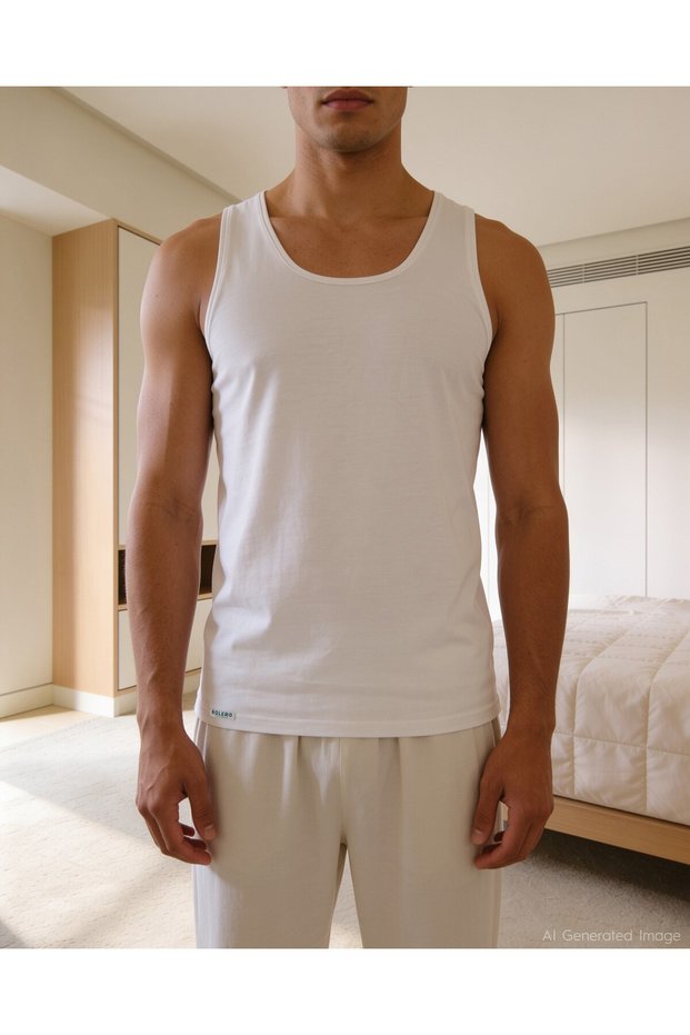 Men's White Premium Micromodal Undershirt White, 90% Micromodal, 10% Elastane