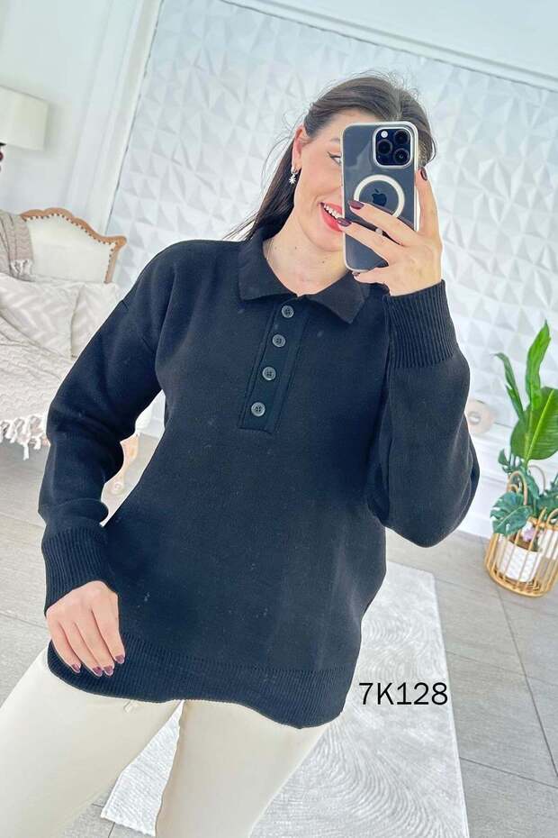 Polo Collar Knitwear Blouse 7K128