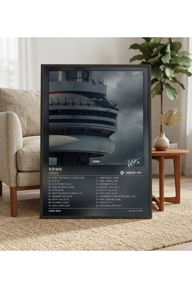 Rap Album Tracklist Poster – Minimalist Music Wall Art Print for Room Decor