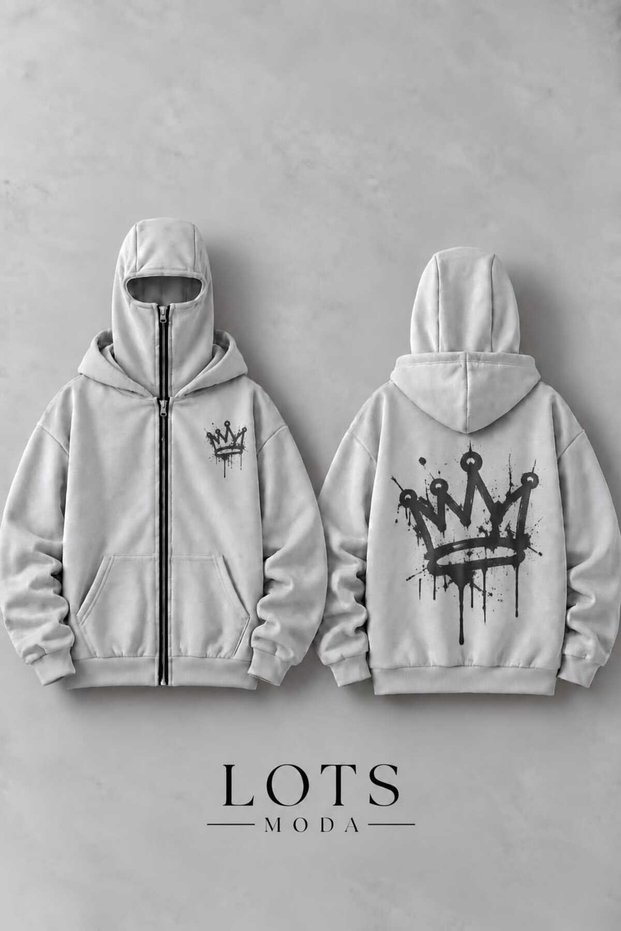 Snow Masked Ninja Unisex Sweatshirt Cardigan 2Strands Thick Fleece