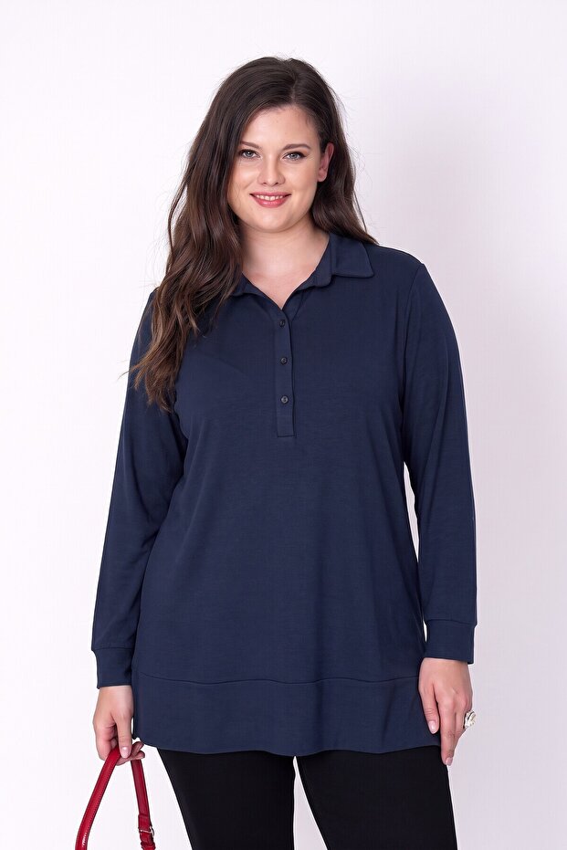 Polo Collar Thin Knitted Blouse