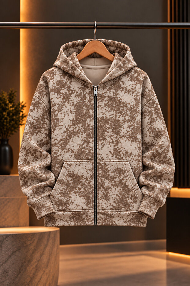 Batik Patterned Seasonal Pocketed Cardigan