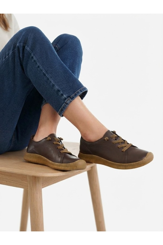 Genuine Leather Brown Comfortable Orthopedic Casual Shoes