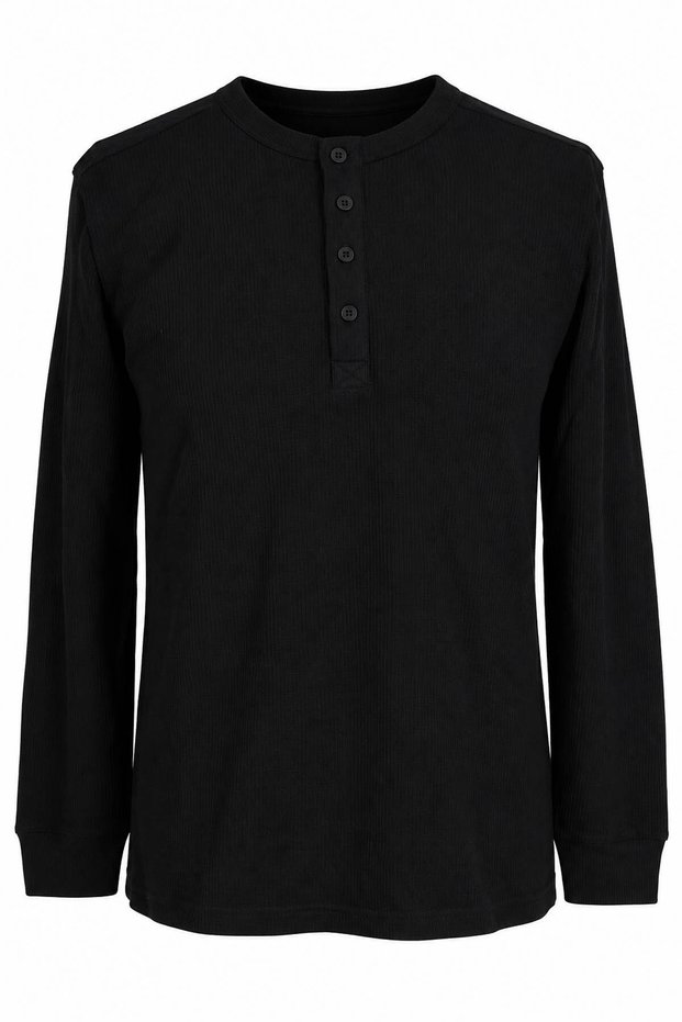 Waffle Knitwear Black Men's Sweatshirt 5852