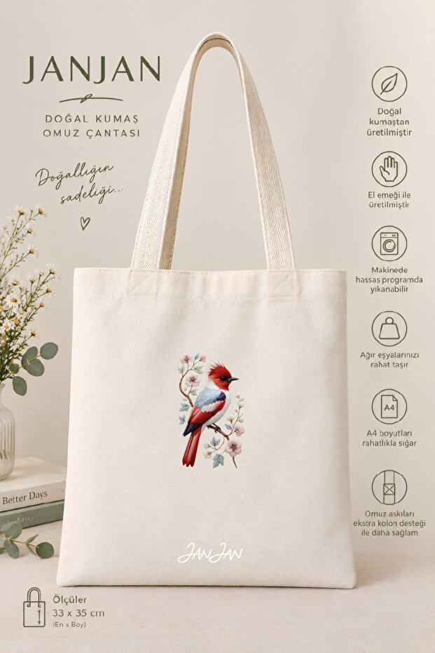 Canvas Tote Shoulder Bag Women's Daily Handbag Suitable for A4 Size Handmade Natural Fabric Large Tote Bag