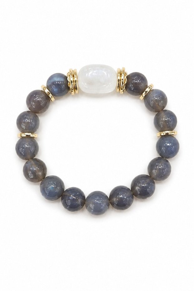 Natural Stone Bracelet (Moonstone - Labradorite)
