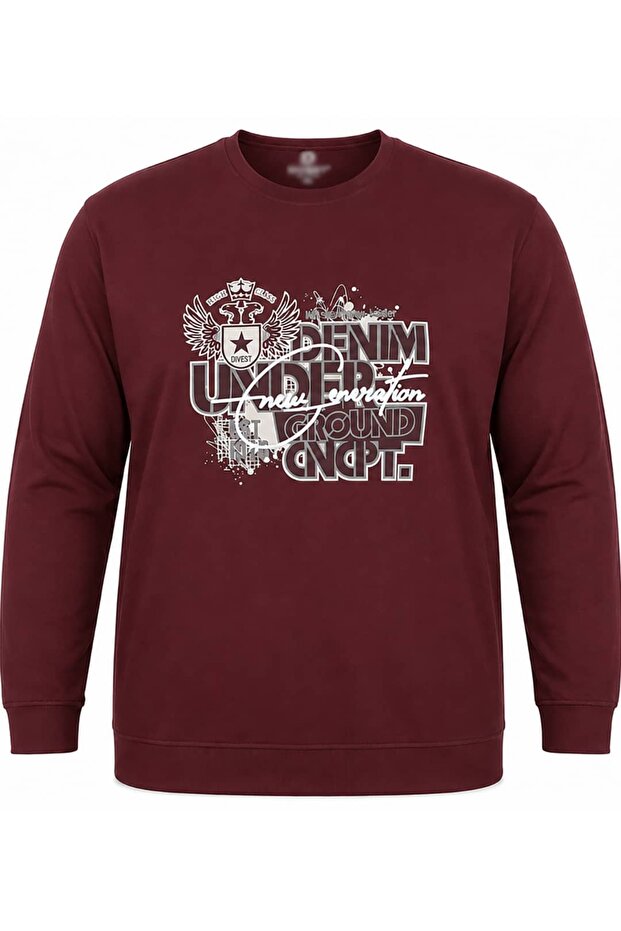 Plus Size Printed Crew Neck Sweatshirt (Comfortable Fit)