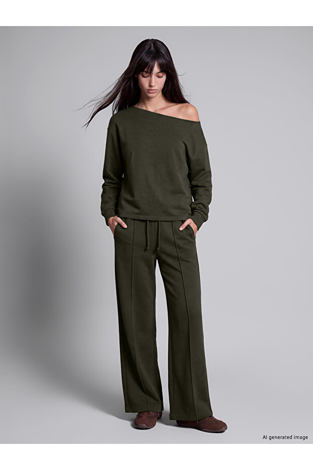 Two Mt Shop Quality Xside Khaki Interlock Plain Standard & Regular Women's Sweatpants