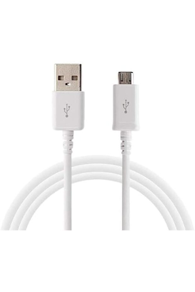 كابل USB صغير للشحن والمزامنة لهواتف سامسونج جالاكسي (أبيض)