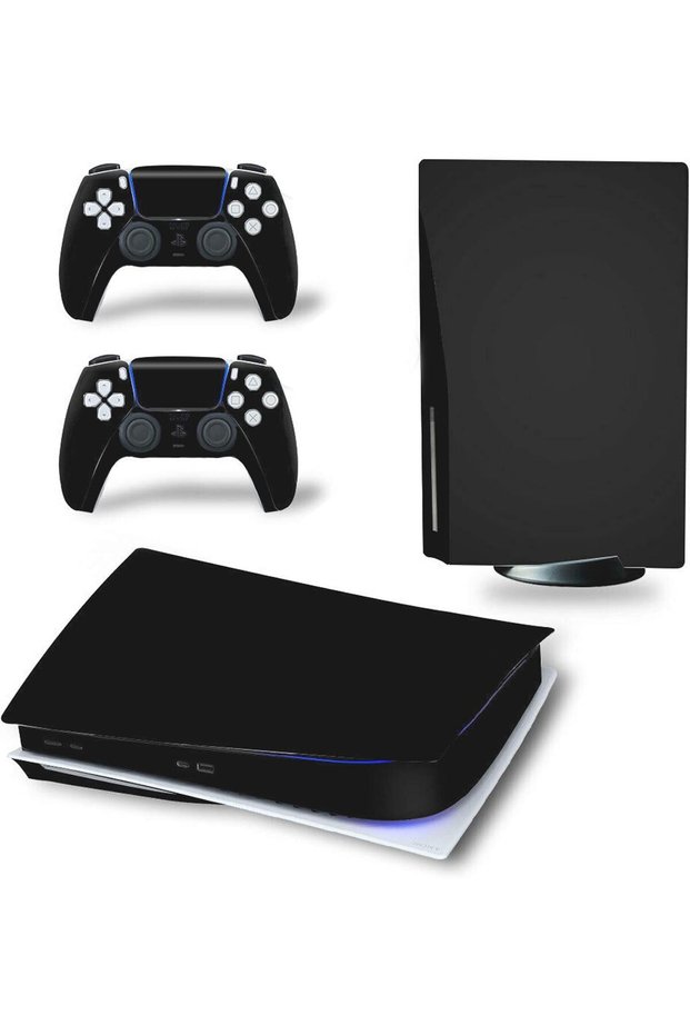 Sticker Skin Decal Black Color for PS5 Console PS5 Disc Edition ملصق 5 ستكر سكن اسود