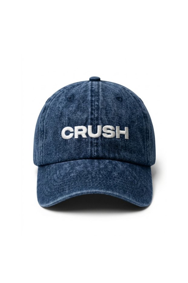 Crush Embroidered Cotton Washable Hat / Crush Embroidered Casual Adjustable Cotton Distressed Washed Style Hat