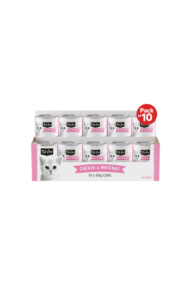 Chicken & Whitebait Toppers Canned Cat Food, Pack of 10