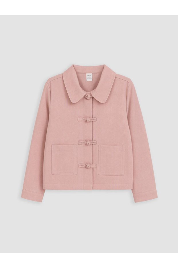 Pink Fur Baby Collar Girl's Coat
