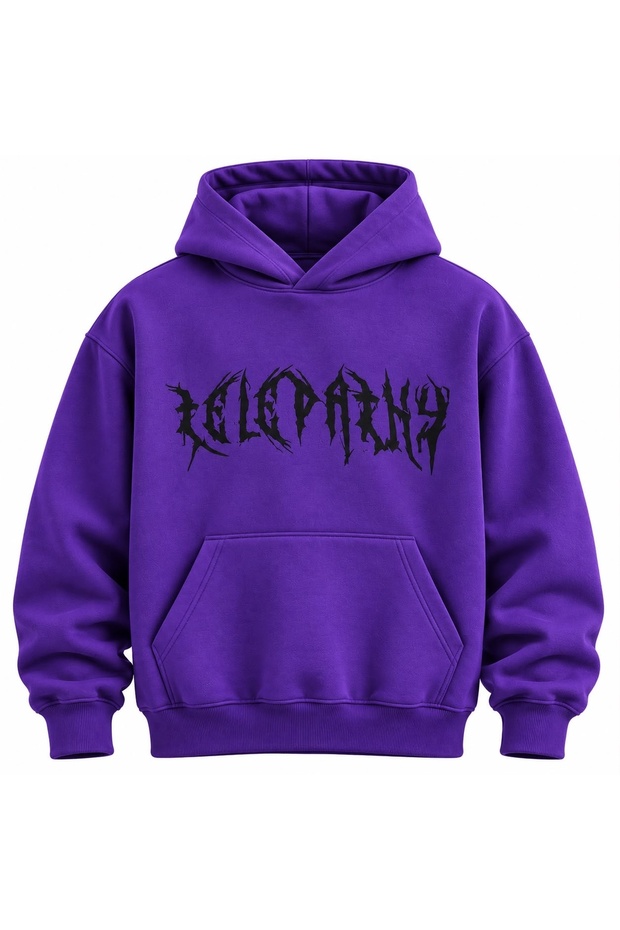 Unisex Purple Printed Sweatshirt Printed Premium Oversize T-Shirt