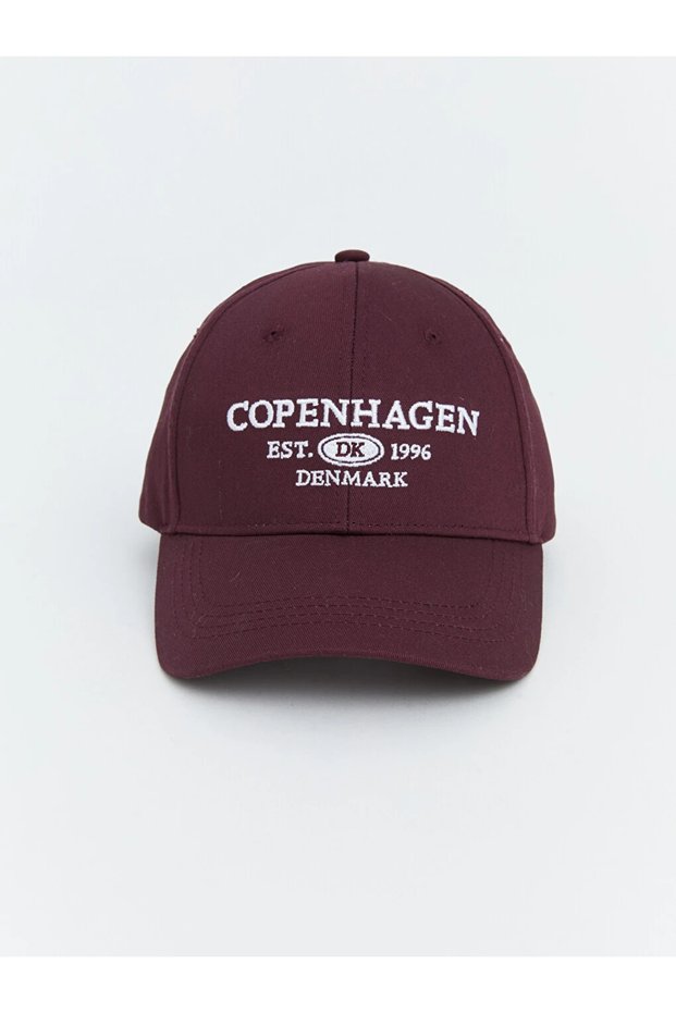 Burgundy Copenhagen Embroidered Gabardine Women's Cap Hat