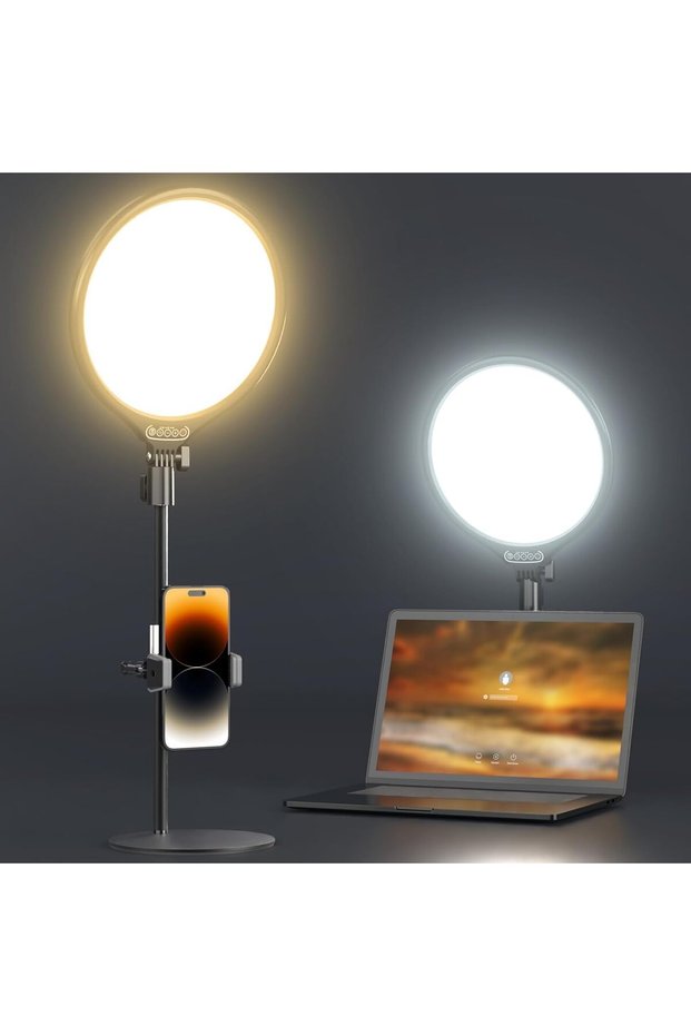 إضاءة حلقية LED مقاس 10.5 بوصة مع حامل ثلاثي القوائم قابل للتعديل بطول 3 أقدام، إضاءة سيلفي قابلة للتعتيم للمكتب مع جهاز تحكم عن بعد