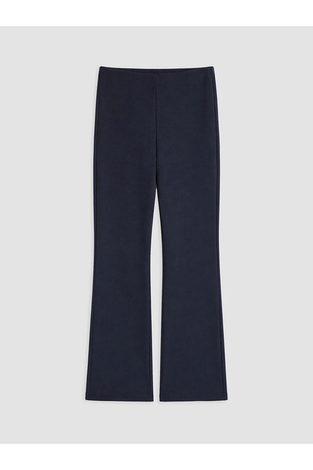 Navy Blue Soft Touch Spanish Leg Women's Trousers
