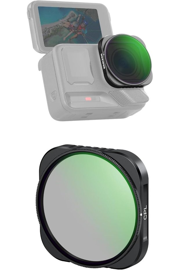 فلتر CPL متوافق مع Insta360 Ace Pro و Insta 360 Ace Pro 2، قابل للتركيب بسهولة مع طبقة متعددة الطبقات عالية الدقة