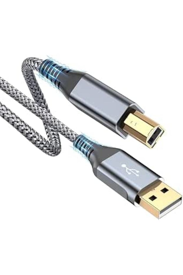 كابل طابعة سويرجارد 2 متر، كابل USB-A إلى USB-B، سلك طابعة وماسح ضوئي عالي السرعة مضفر بالنايلون لـ H