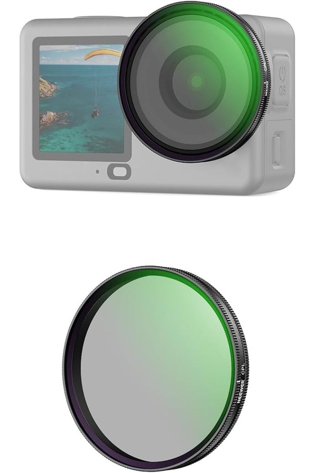فلتر CPL متوافق مع DJI Osmo Action 6 فقط، قابل للتركيب بسهولة، متعدد الطبقات، عالي الدقة، دائري قابل للتعديل