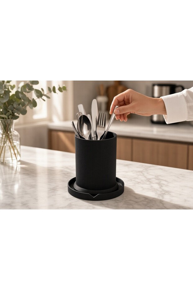 Cutlery and Knife Holder Organizer, Drainable Kitchen Utensil Stand