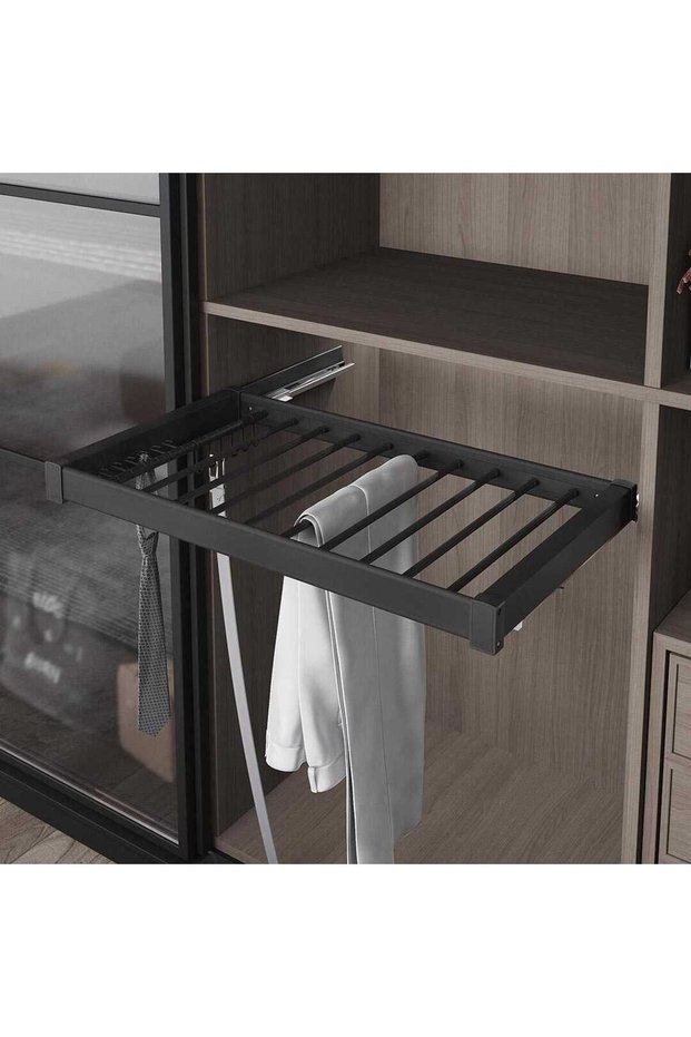 Hidden Rail Aluminum Trouser Rack Anthracite Module 70cm (S-6708-A)