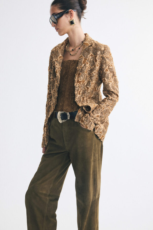Jakarlı Dokuma Blazer