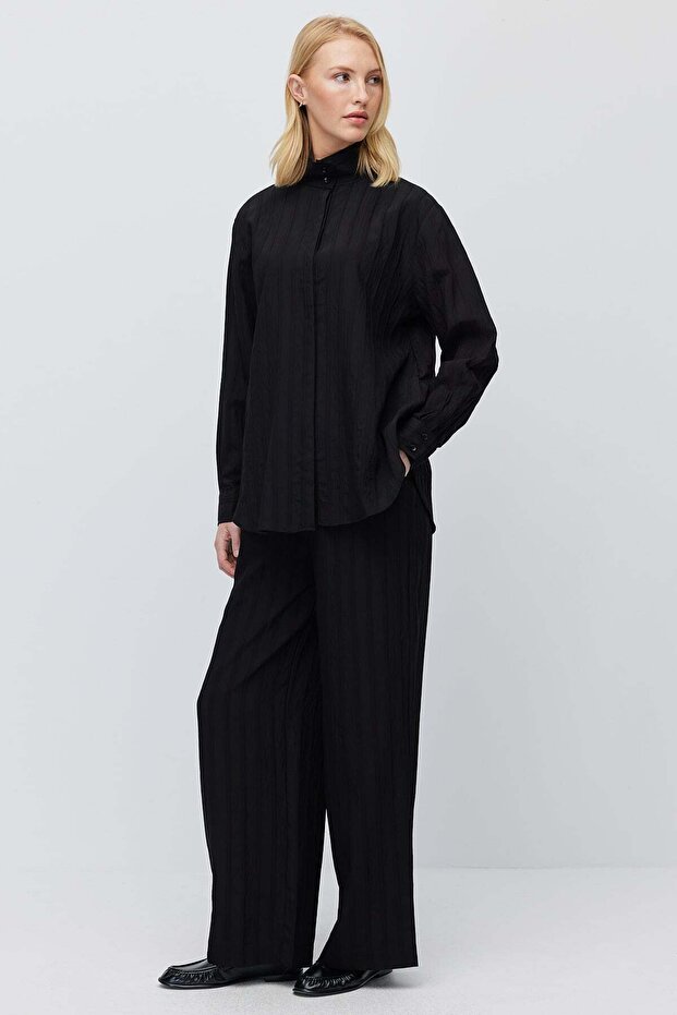 Women's Striped High Waist Wide Leg Draped Pants