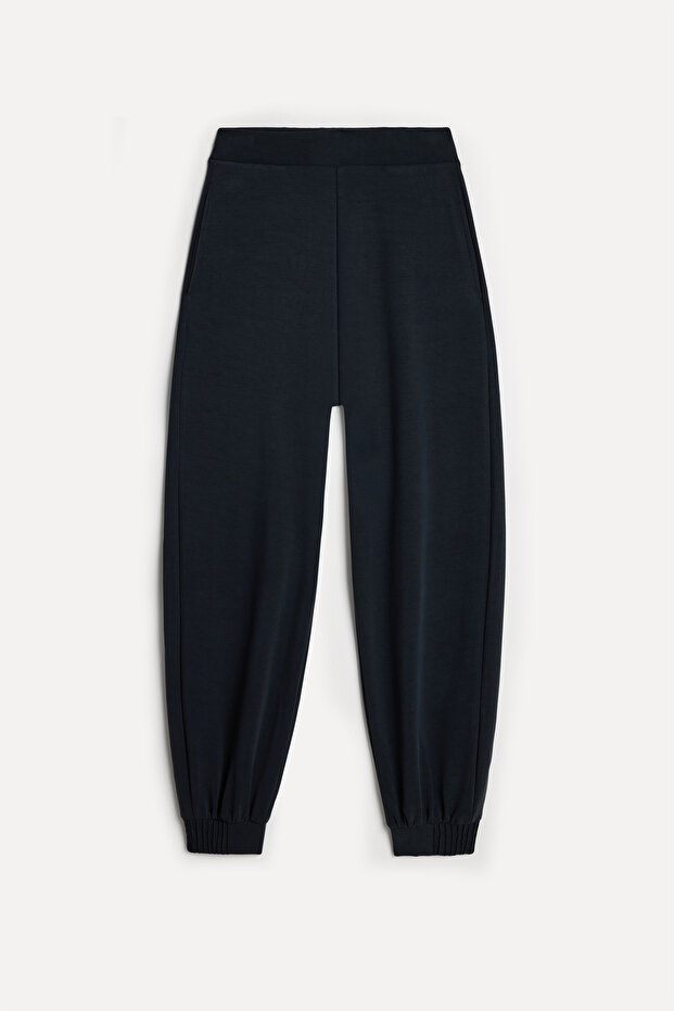 Women's Black Jogger Pants with Elastic Waist