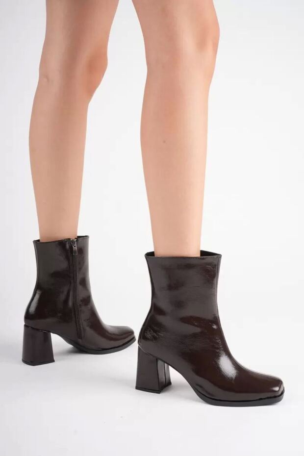 Women's Bitter Brown 7.5 cm Thick Heeled Winter Boots Tr05Mk02B