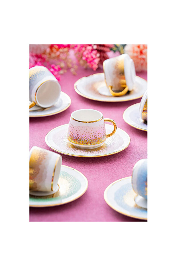 Kai-21-0125 Aria Mixed Set of 6 Porcelain Coffee Cups