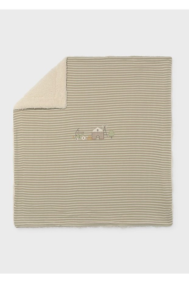Unisex Green-Cream Blanket Standard Cream
