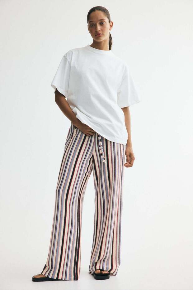 Knitted drawstring trousers