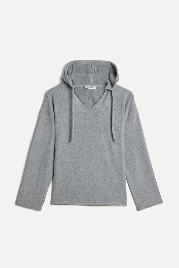 Women's Gray Hooded Sweatshirt